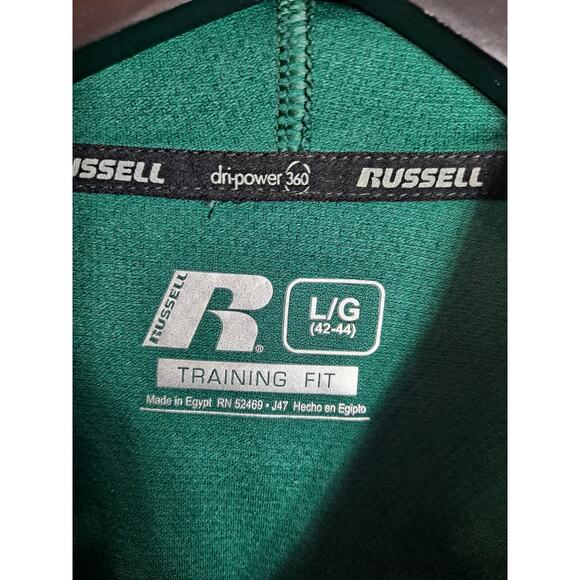 RUSSELL Men's Forest Green Training Fit dri-power 360 Pullover Hoodie Size L - Picture 7 of 7